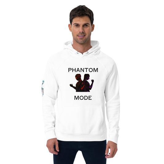 Phantom Mode Duo White Unisex Eco Raglan hoodie
